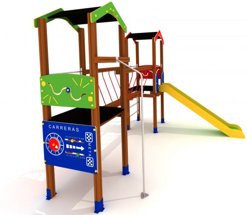 Parque infantil con paneles interactivos