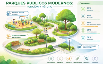 Elementos que no pueden faltar en un parque público moderno