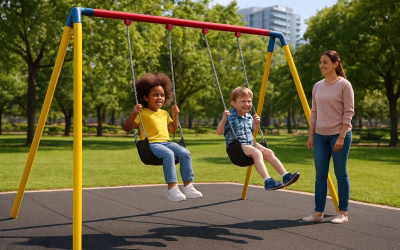 Columpios infantiles homologados: qué exige la normativa y cómo garantizar la seguridad en tu parque